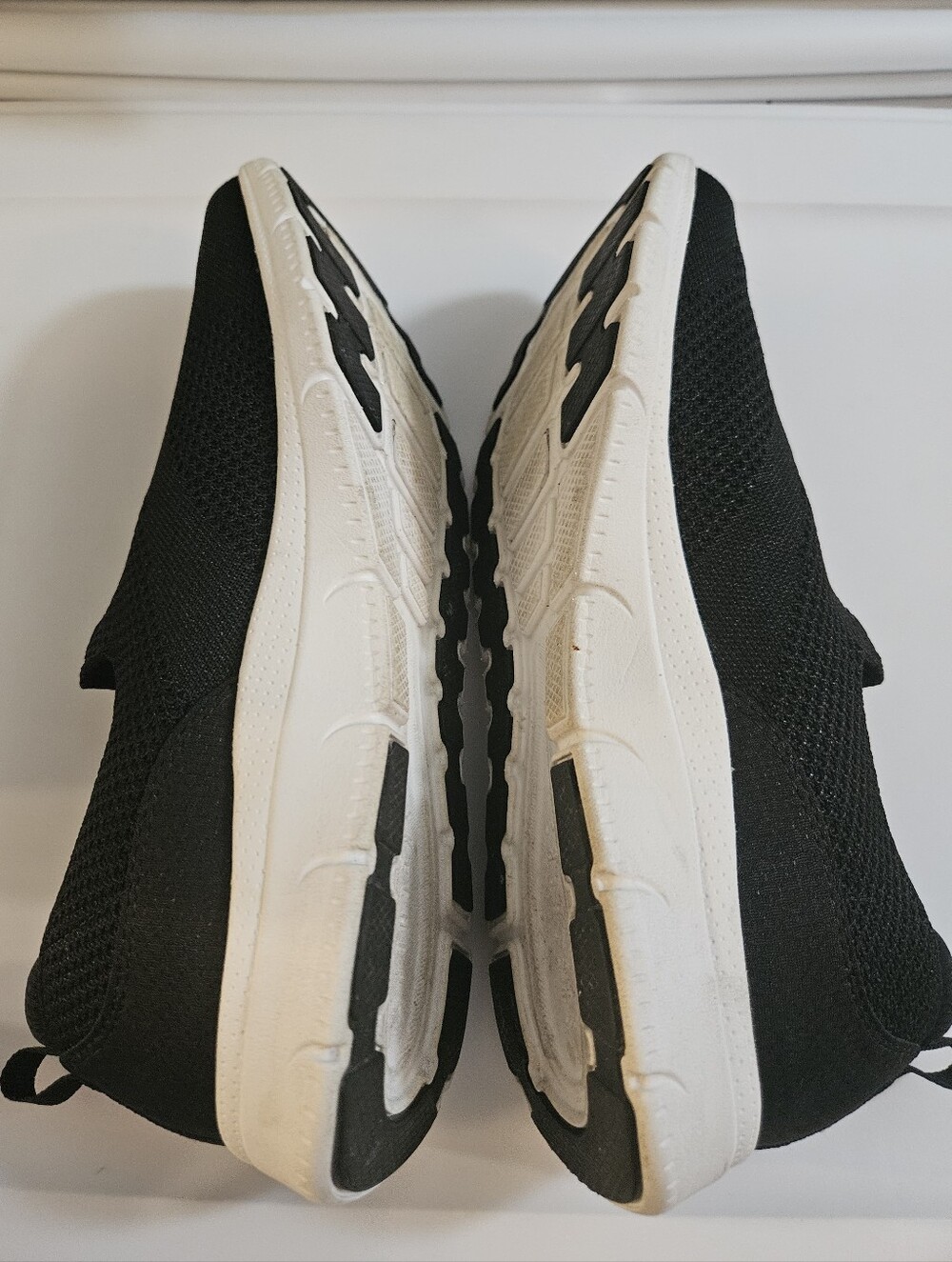 Skechers Black Slip-On Knit Sneakers with White Sole - Picture 3 of 10